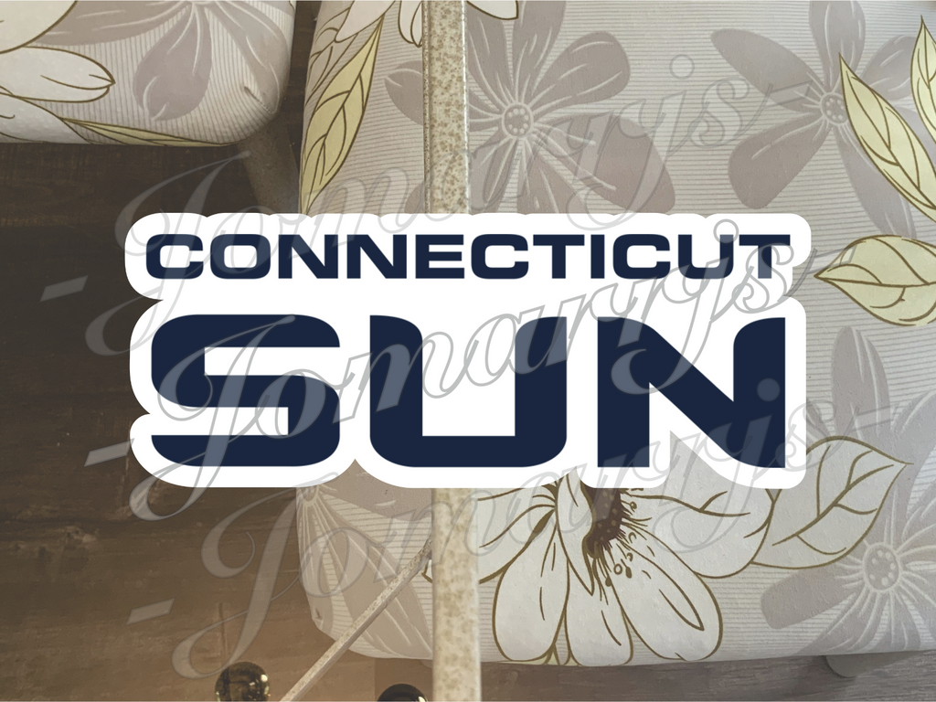 Connecticut Sun WNBA Logo Custom Colored Sticker Decal waterproof Sz 2"-18"