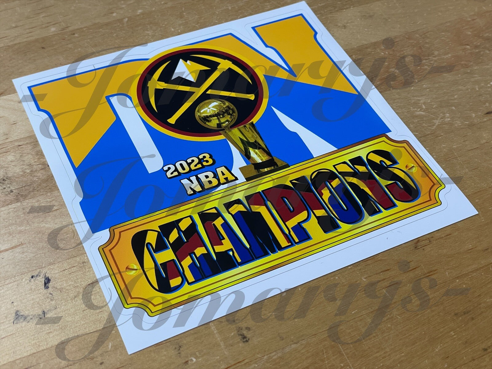 Denver Nuggets Basketball Custom 2023 NBA Champions Logo Sticker Decal 4"-18"