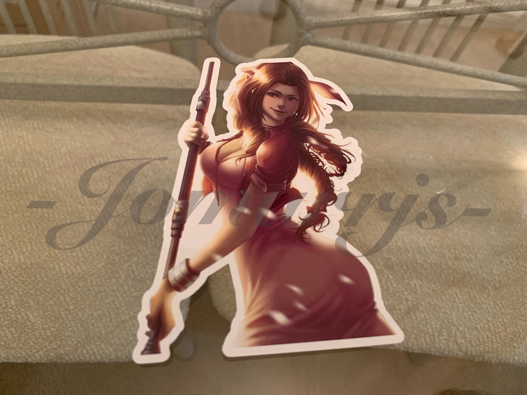 Final Fantasy Gaming Aerith Gainsborough Sticker Decals Vinyl ff 7 anime vii B.