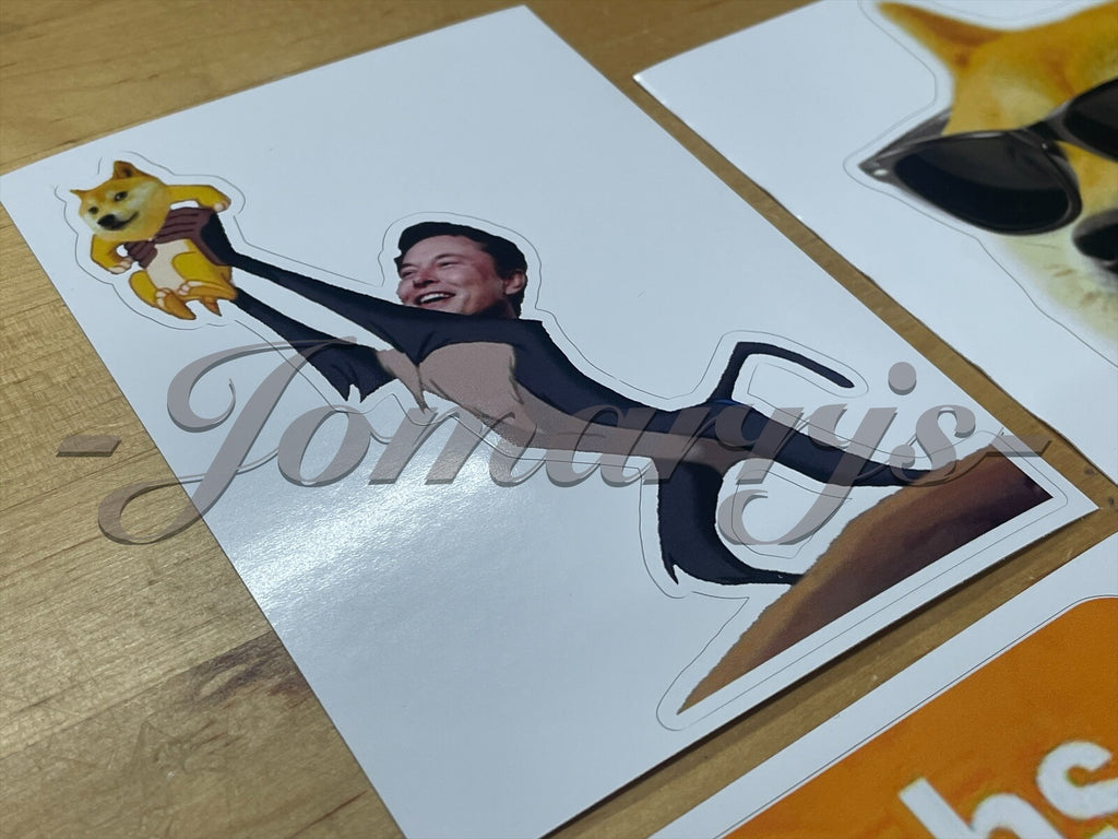 Dogecoin Custom Shiba Inu Fun Sticker Decal “To The Moon” Hodl elon musk meme