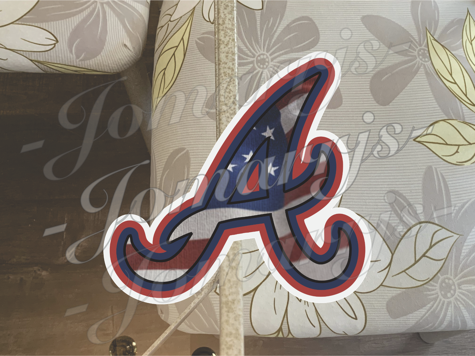 Atlanta Braves Custom American Flag MLB Sticker Decal #ForTheA 2"-18" waterproof