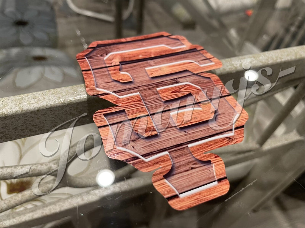 San Francisco Giants Custom Wood Grain MLB Sticker Decal SF GIGANTES waterproof