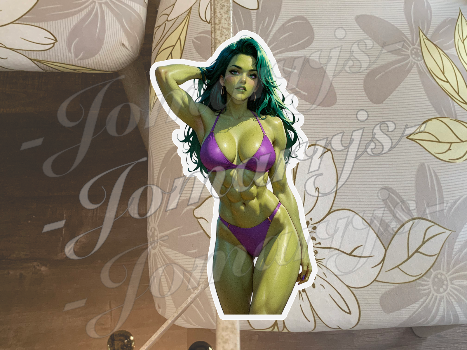 The Incredible Hulk She Hulk Sticker Decal bikini waifu 03-06 waterproof car