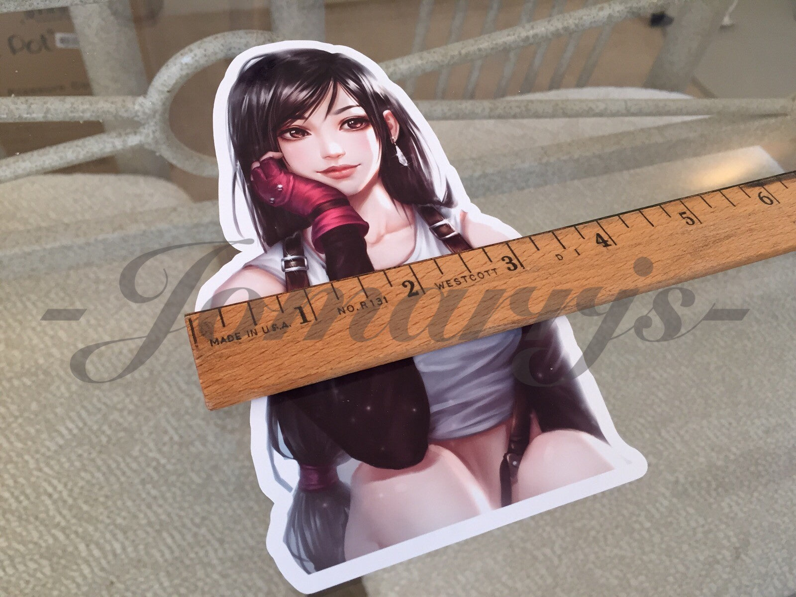 Final Fantasy Gaming Tifa Lockhart "Ponder” Sticker Decals Vinyl ff 7 anime
