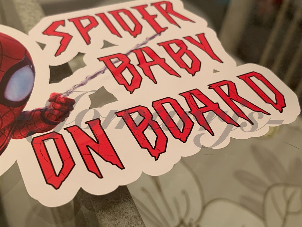 Custom Spiderman Baby (or Kid) on Board Sticker Decal spider Marvel peter parker