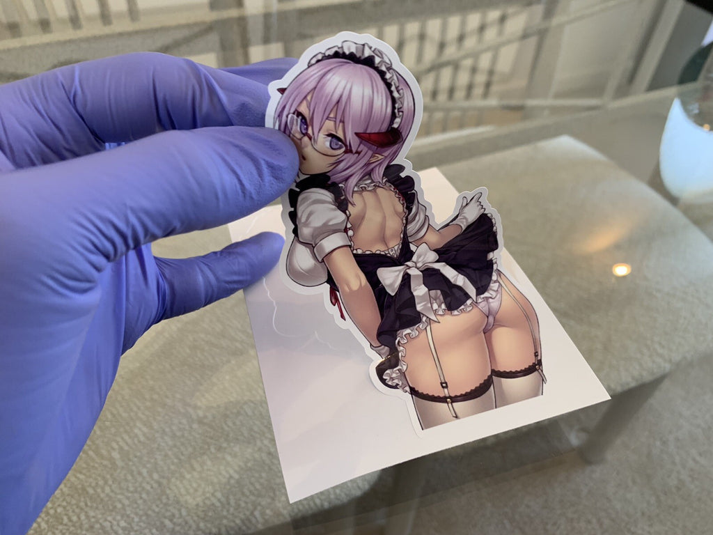 Anime French Maid Girl Sexy Custom Vinyl Sticker Manga
