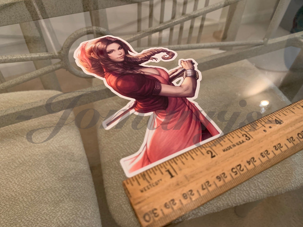 Final Fantasy Gaming Aerith Gainsborough Sticker Decals Vinyl ff 7 anime vii A.