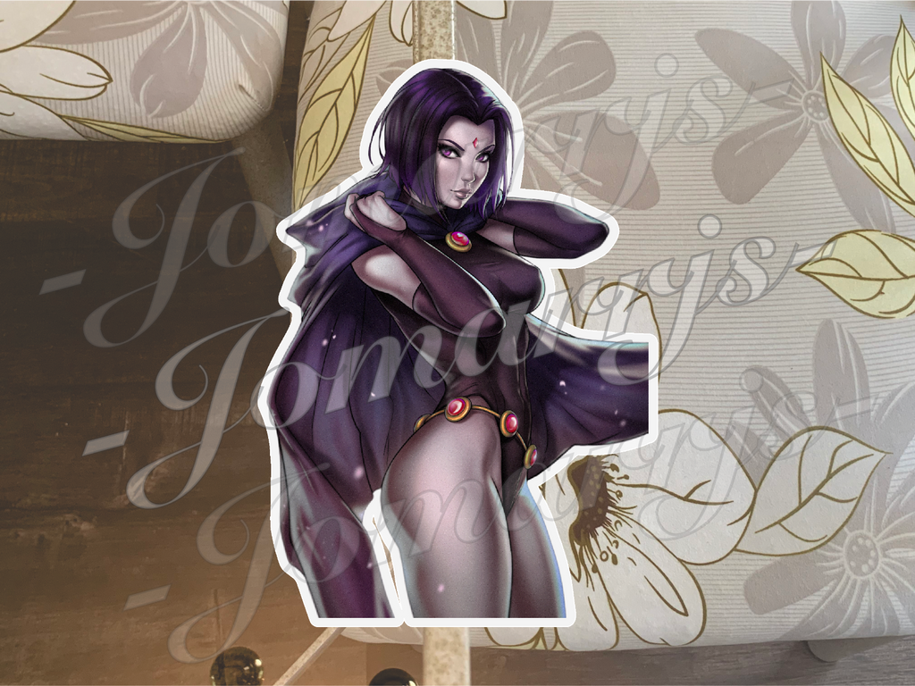 Teen Titans Raven 001 Custom Colored Sticker Decal ecchi pin up bikini waifu