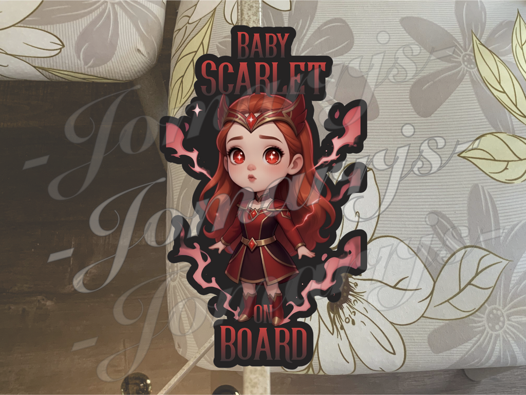 CUSTOM REQUEST 6" x 3.6" "Baby Scarlet"