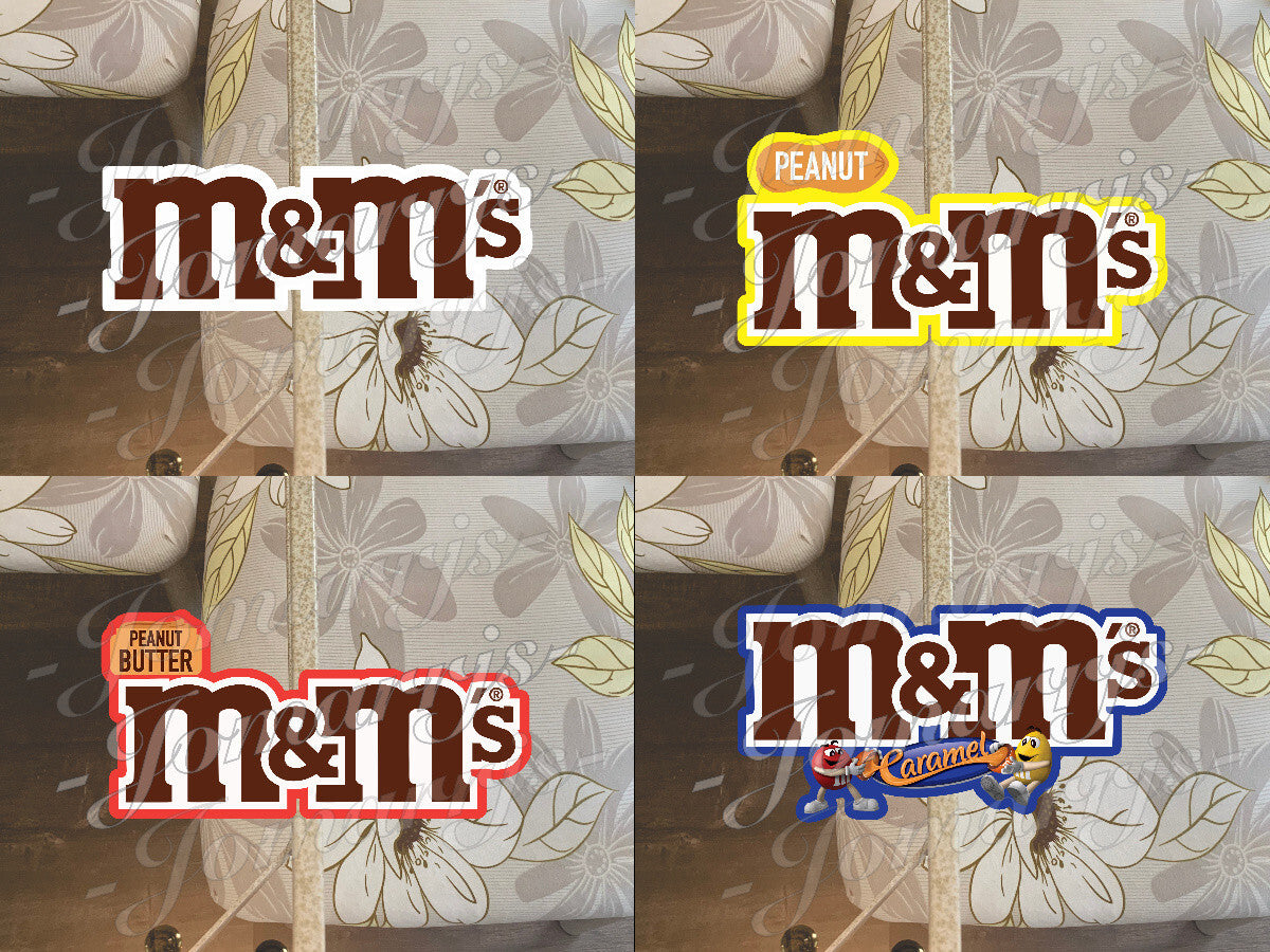 Custom M&M Logo Candy fan Peanut Caramel Butter Vinyl Sticker Decal car tumbler