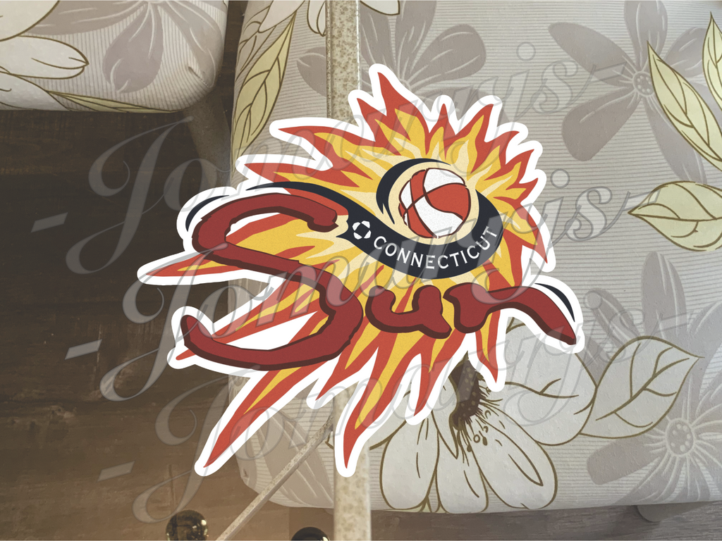 Connecticut Sun WNBA Logo Custom Colored Sticker Decal waterproof Sz 2"-18"