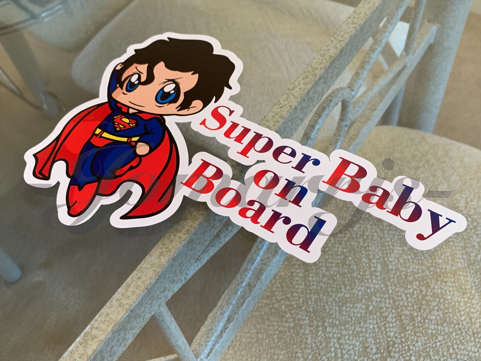 Custom Super Baby (or Kid) on Board Vinyl Sticker Decal Cute Superman dc comics