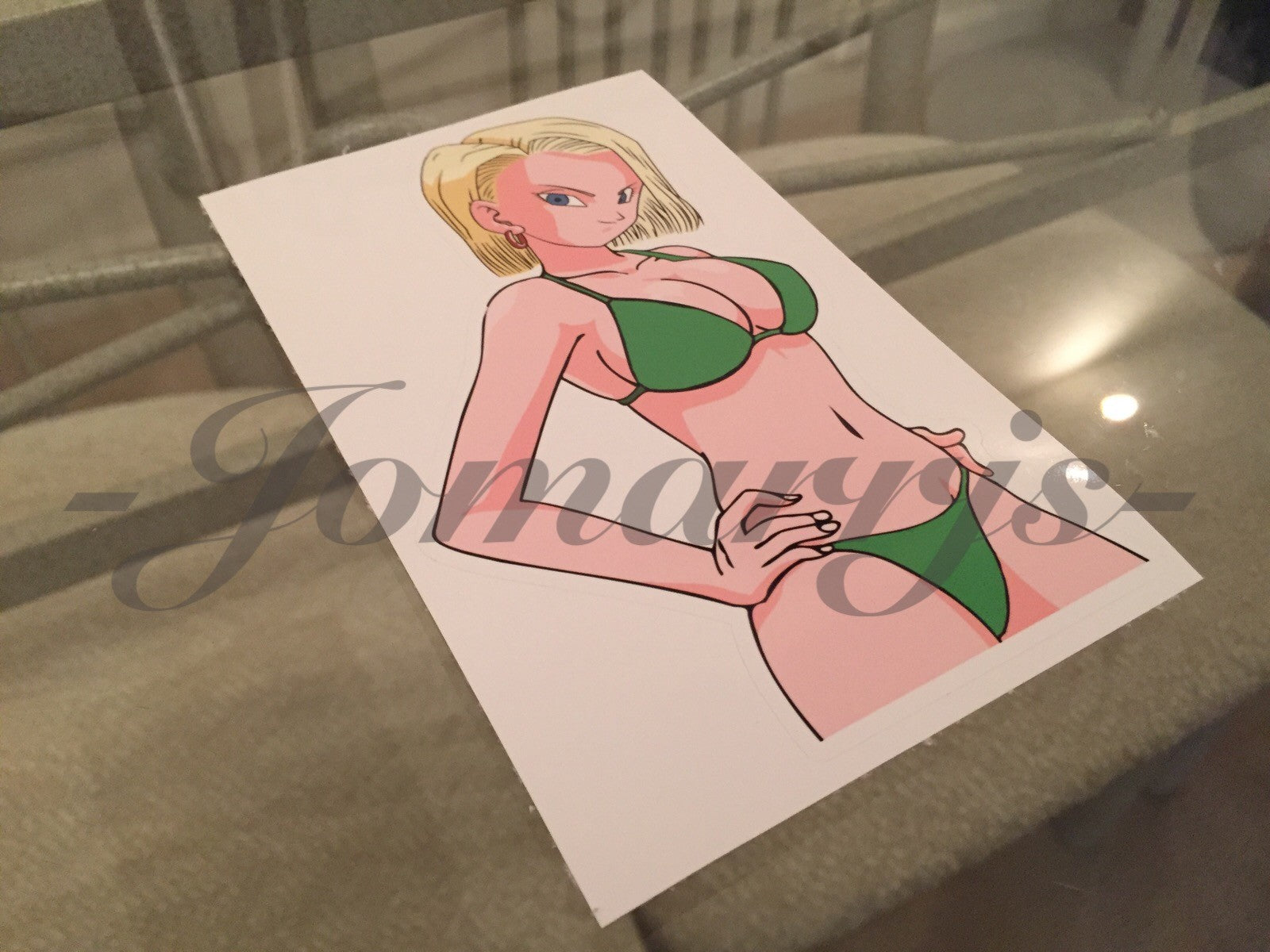 Dragon Ball Z Anime Android 18 Bikini Sun Fun Sticker Decal Vinyl DBZ