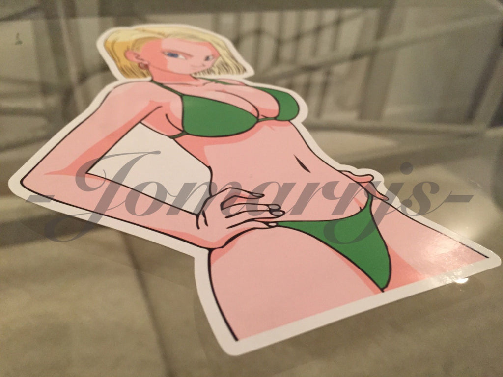 Dragon Ball Z Anime Android 18 Bikini Sun Fun Sticker Decal Vinyl DBZ