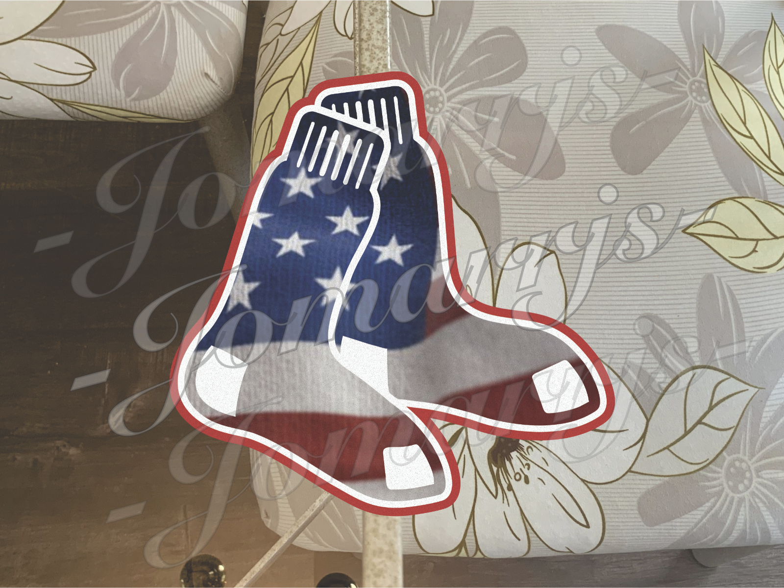 Boston Red Sox Custom American Flag MLB Sticker Decal 2-18" waterproof