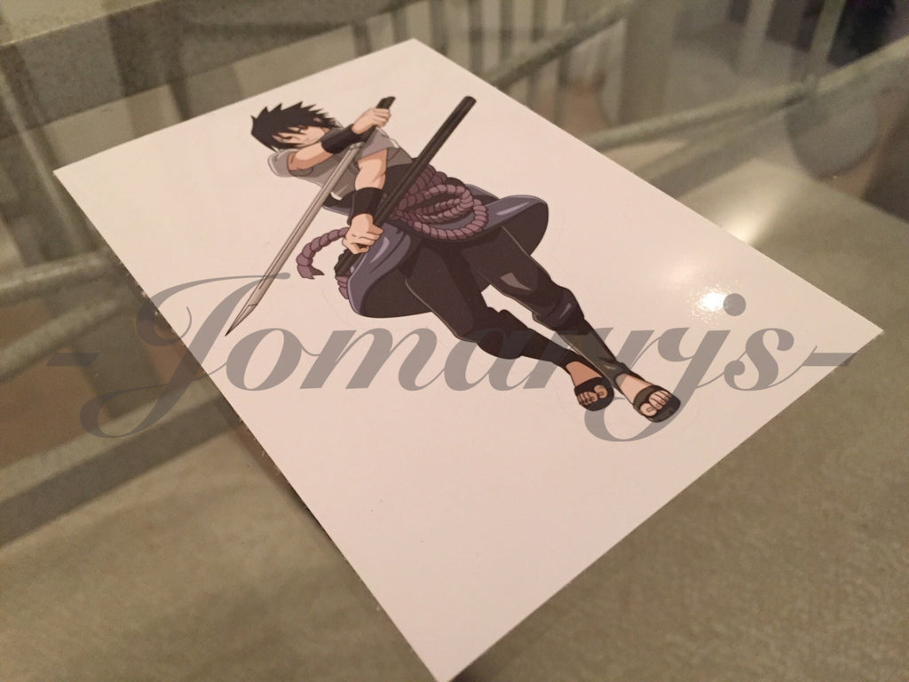 Naruto - Anime - Sasuke Uchiha Sticker Decals Vinyl Sign Comic *Sz: 4”-18”*