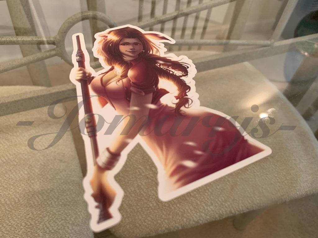 Final Fantasy Gaming Aerith Gainsborough Sticker Decals Vinyl ff 7 anime vii B.