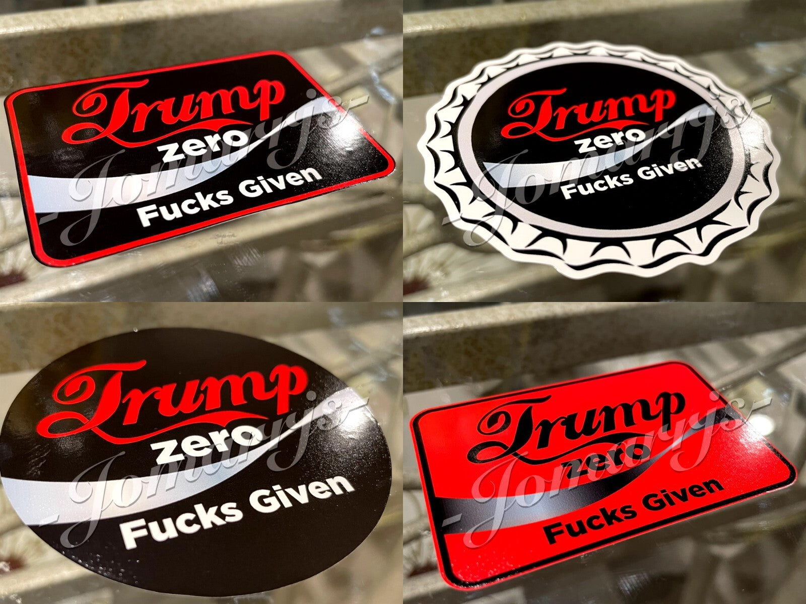 Parody Donald Trump Coca-Cola Zero "Sugar" Given Sticker MAGA Dark Crude Humor
