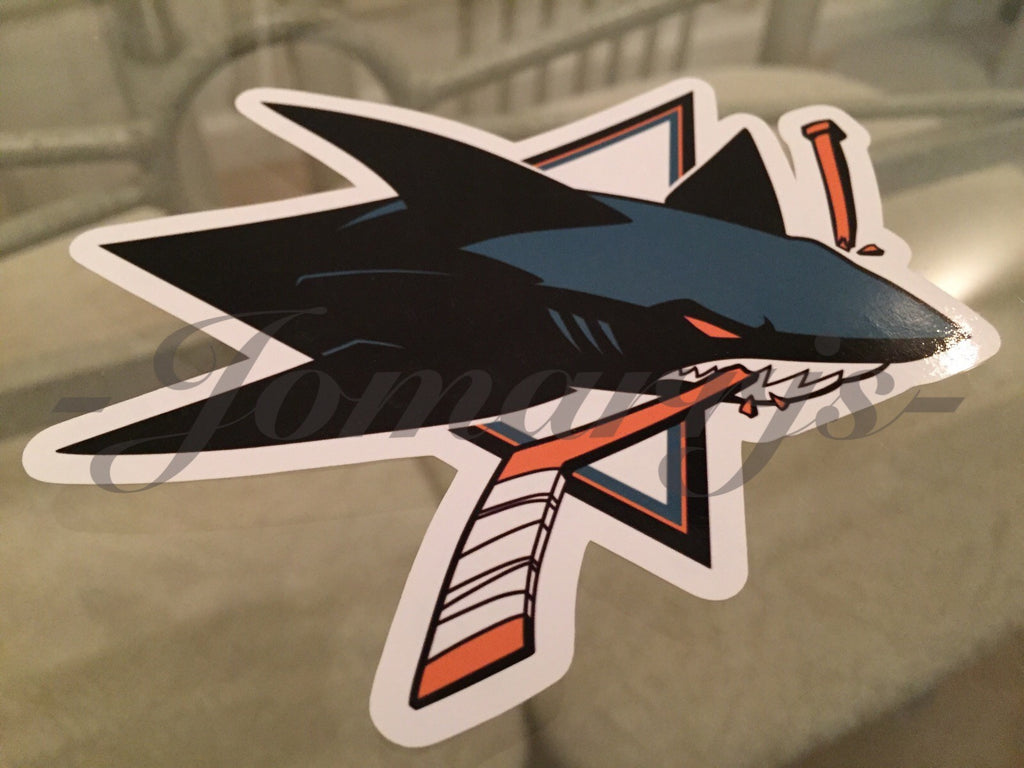 San Jose Sharks Teal Black Sticker Decal Vinyl NHL *3 Sizes!* fear the fin jaws