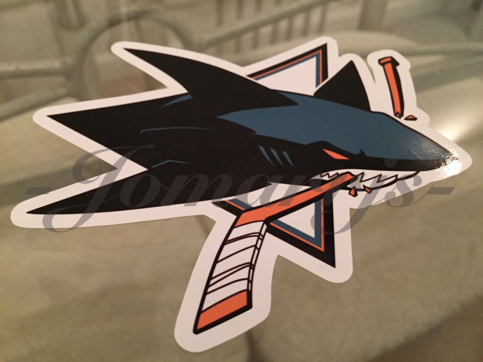 San Jose Sharks Teal Black Sticker Decal Vinyl NHL *3 Sizes!* fear the fin jaws