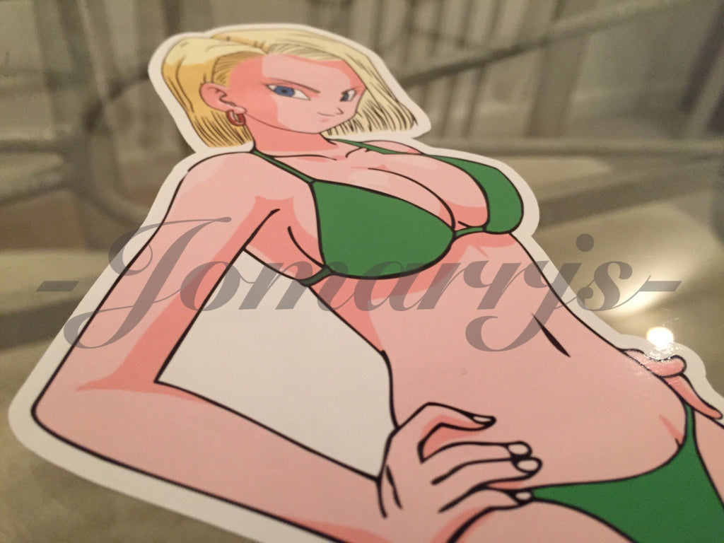 Dragon Ball Z Anime Android 18 Bikini Sun Fun Sticker Decal Vinyl DBZ