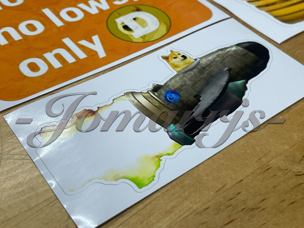Dogecoin Custom Shiba Inu Fun Sticker Decal “To The Moon” Hodl elon musk meme