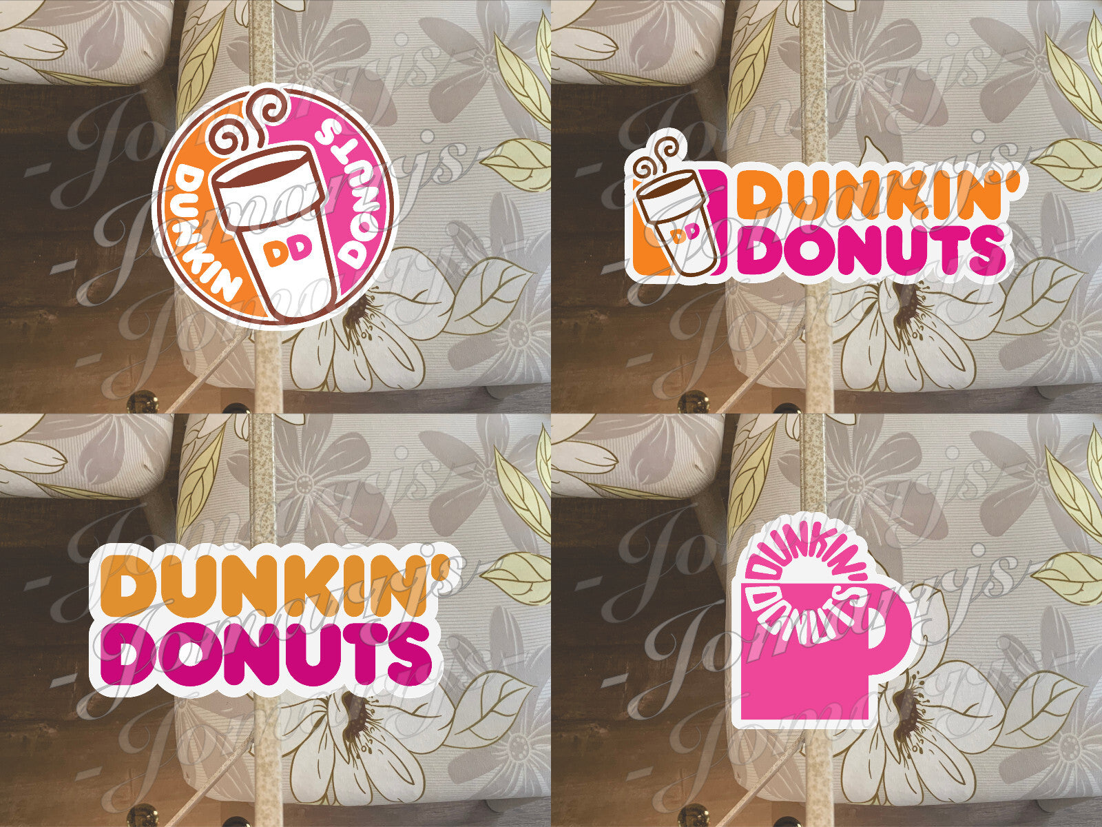 Dunkin' Donuts Logo Custom Colored Vinyl Sticker Decal car tumbler laptop