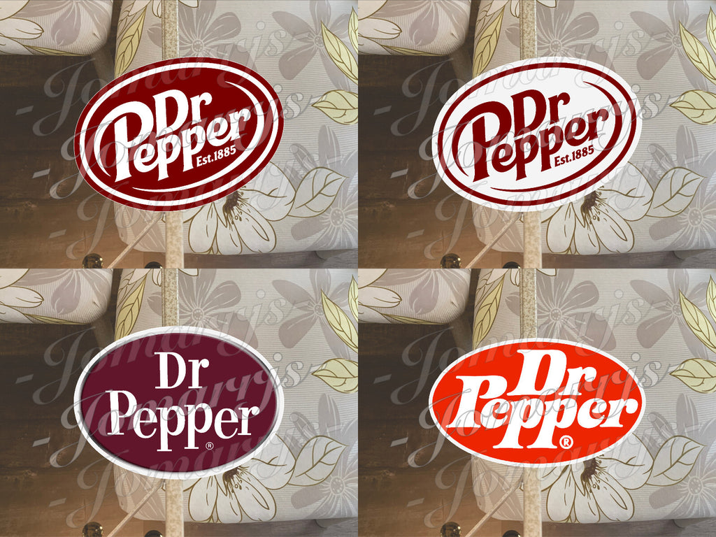 Dr. Pepper Logo Brand Drink Beverage Custom Sticker Decal fan tumbler laptop car