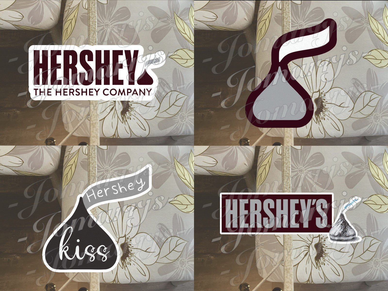 Hershey's Kiss Logo Candy Brand Custom Vinyl Sticker Decal fan tumbler laptop