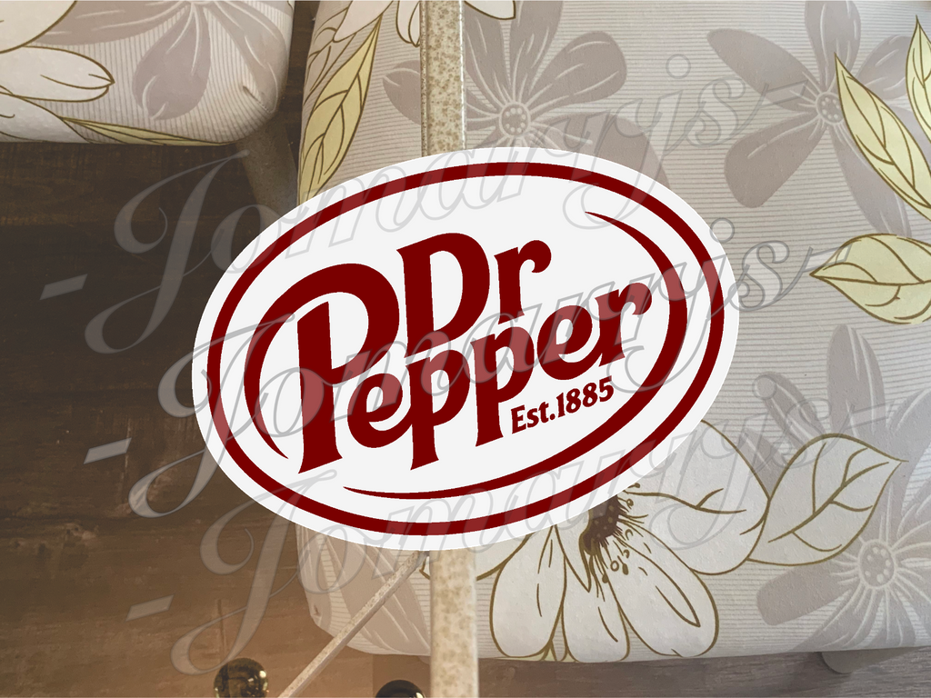 Dr. Pepper Logo Brand Drink Beverage Custom Sticker Decal fan tumbler laptop car