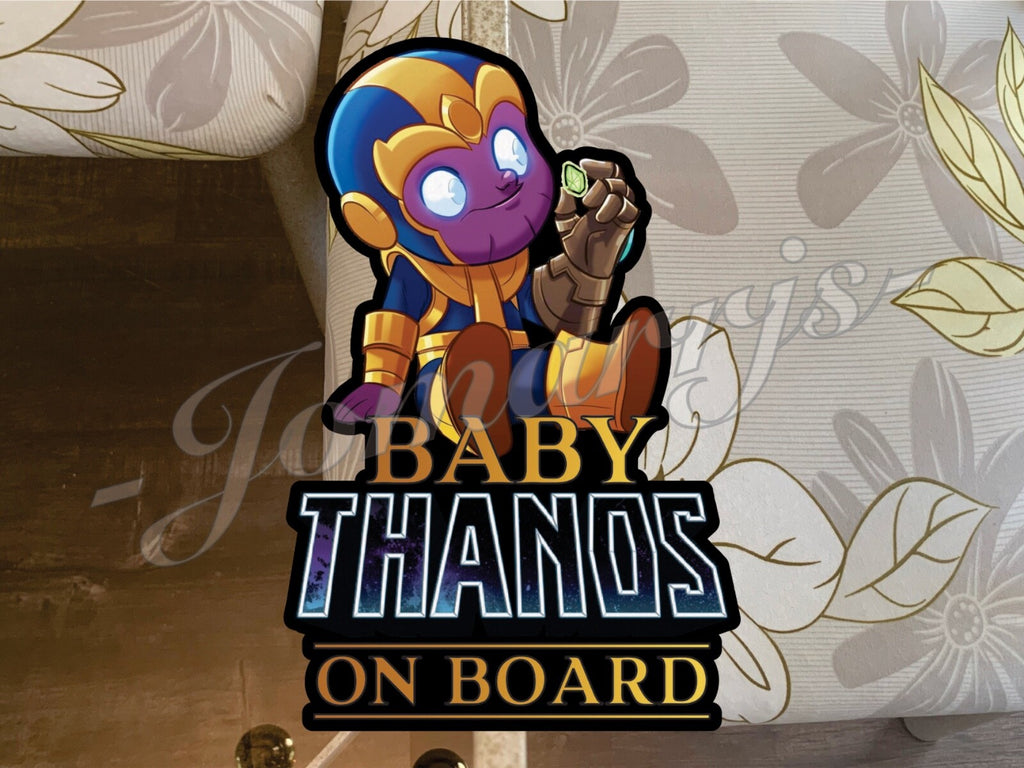 Chibi Baby (or Kid) Thanos on Board Sticker Decal Marvel Avengers Infinity War