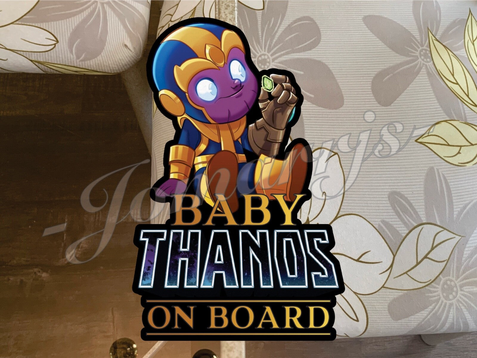 Chibi Baby (or Kid) Thanos on Board Sticker Decal Marvel Avengers Infinity War