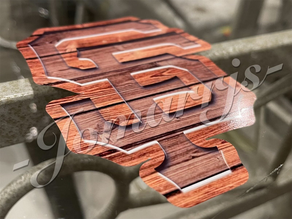 San Francisco Giants Custom Wood Grain MLB Sticker Decal SF GIGANTES waterproof