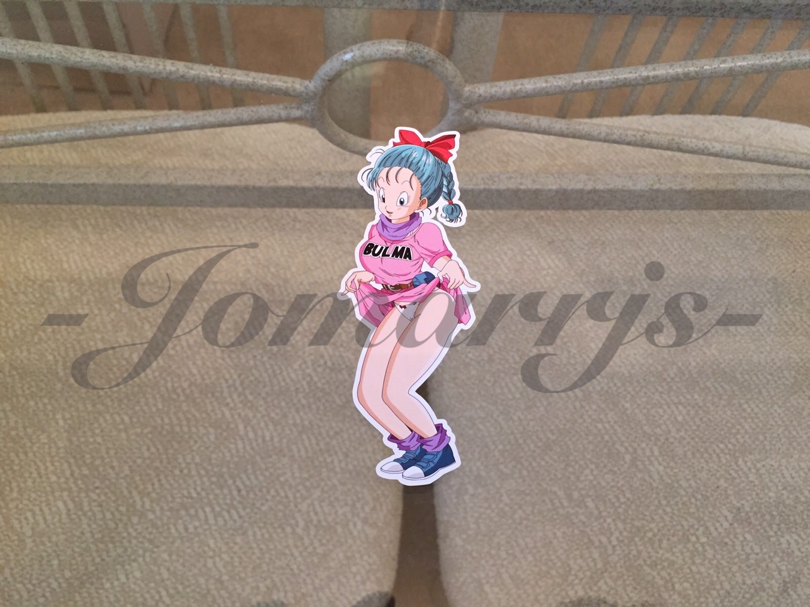 Dragon Ball Z Anime Bulma "Sneak Peak" Tease Sticker Decal Vinyl Comic NSFW DBZ