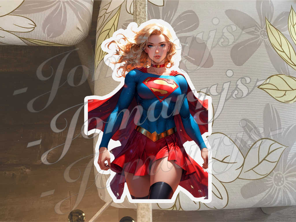 Super Girl Custom 03 Vinyl Sticker Decal Art Cute sexy superman dc comics waifu