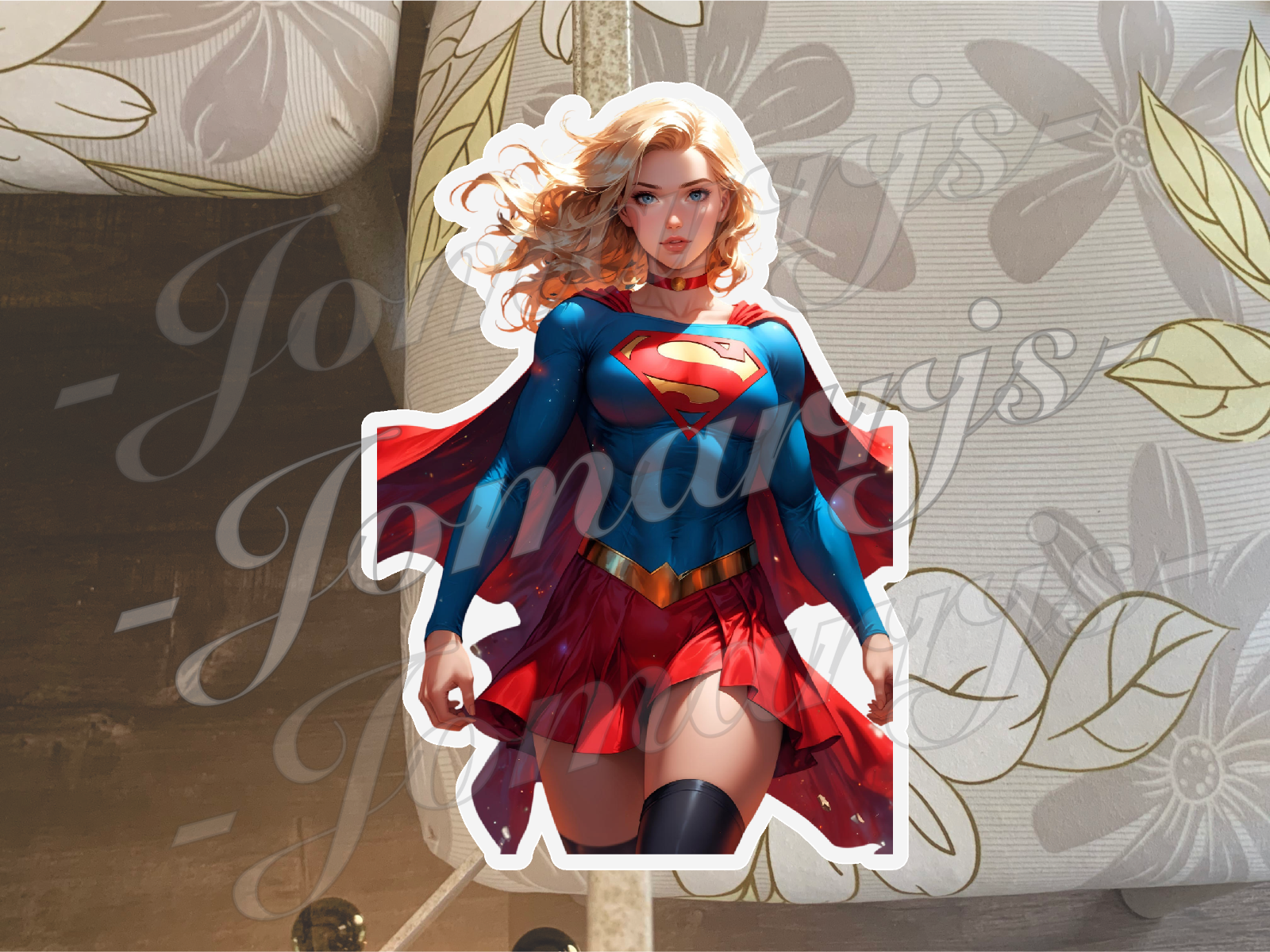 Super Girl Custom 03 Vinyl Sticker Decal Art Cute sexy superman dc comics waifu