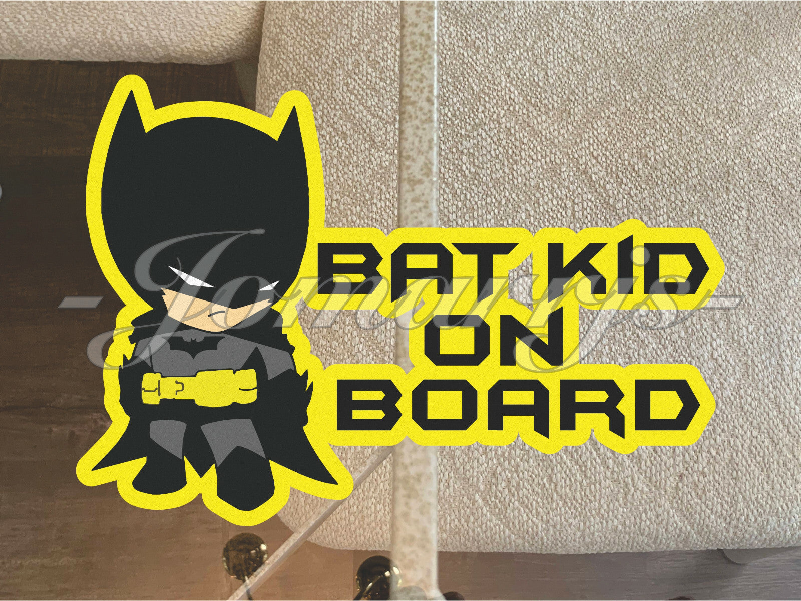 Custom Bat Baby or Bat Kid on Board Vinyl Sticker Decal Cute Batman dc comics