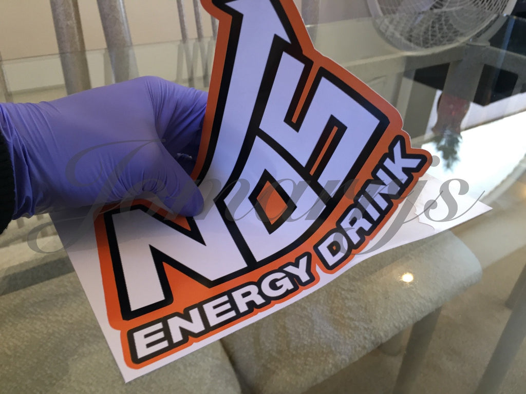 NOS Energy Drink Stickers Decal Sign Logo BMX Motocross Racing Red Bull *4"-18"*