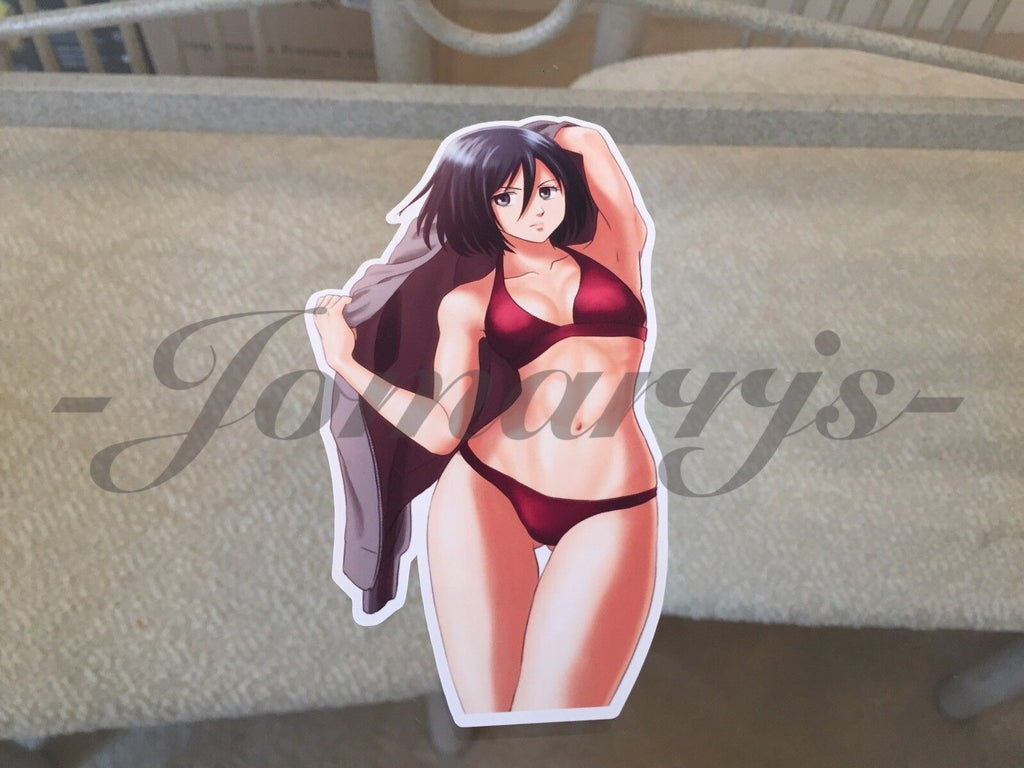 Attack on Titan Anime - Mikasa Ackerman Bikini Sun Fun Sticker Decal Vinyl manga