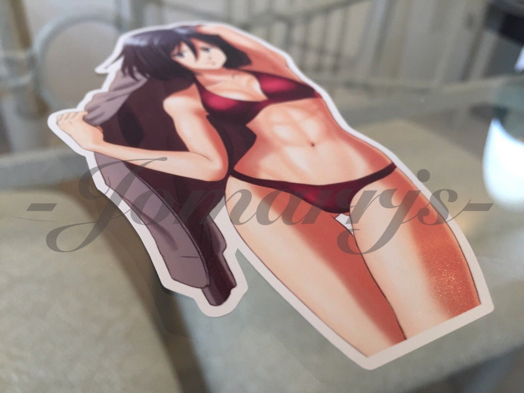 Attack on Titan Anime - Mikasa Ackerman Bikini Sun Fun Sticker Decal Vinyl manga