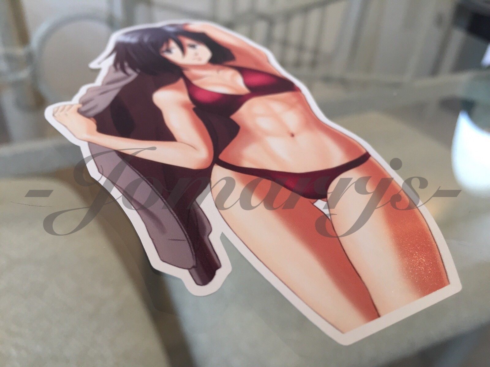 Attack on Titan Anime - Mikasa Ackerman Bikini Sun Fun Sticker Decal Vinyl manga