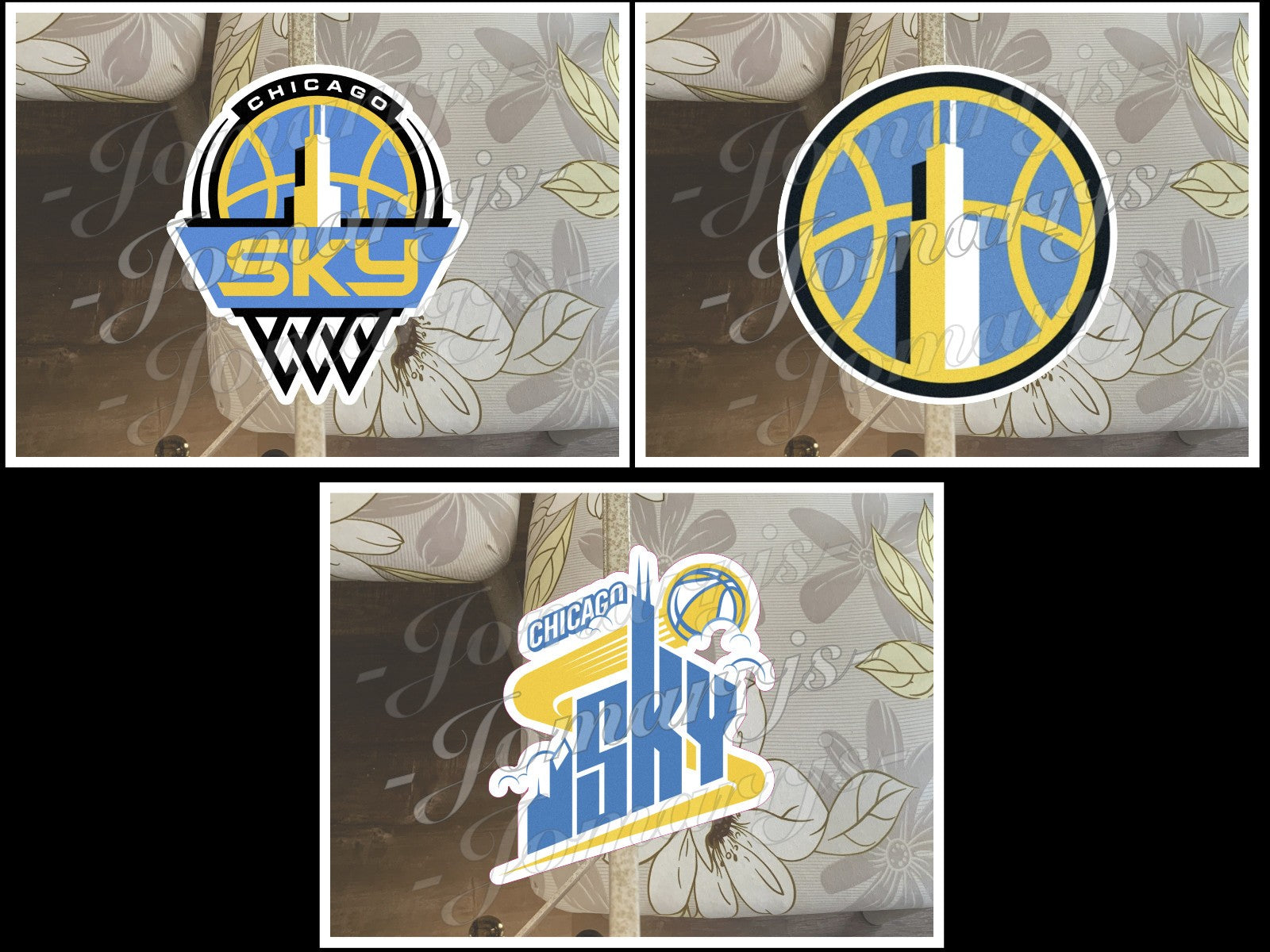 Chicago Sky WNBA Logo Custom Colored Sticker Decal waterproof Sz 2"-18"