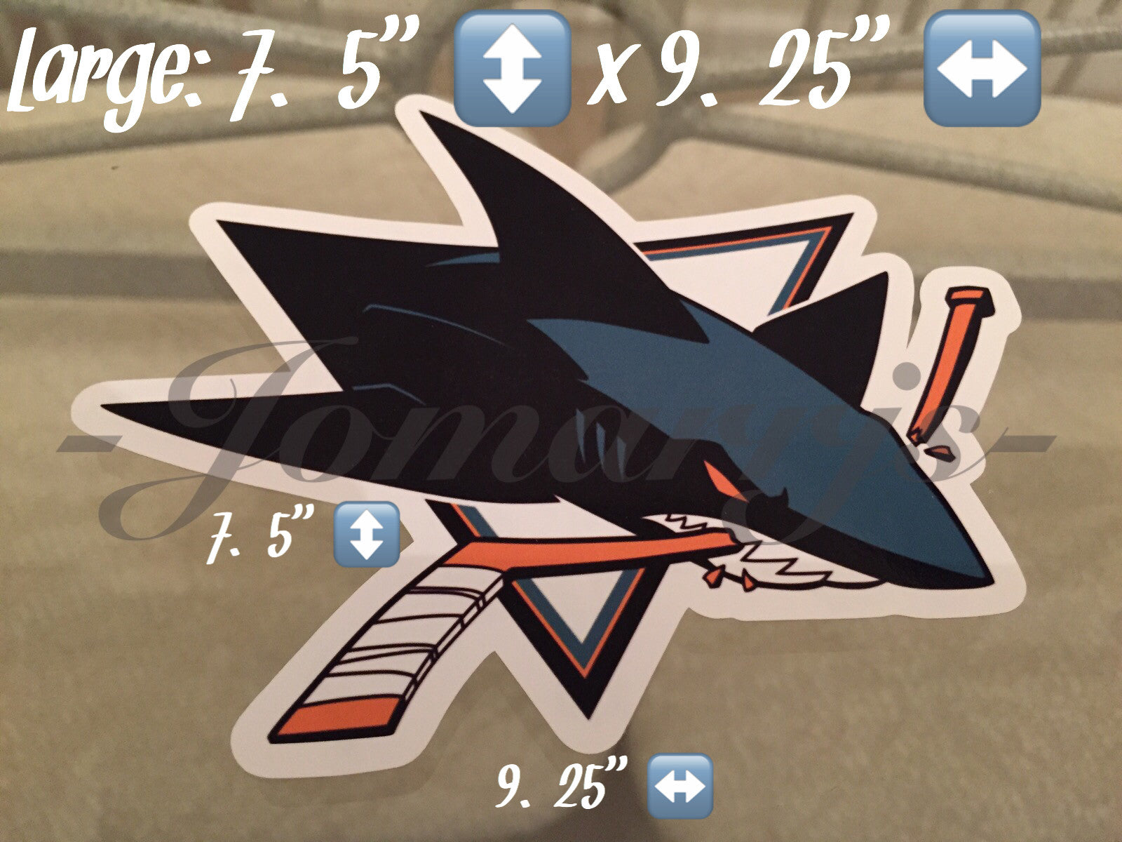 San Jose Sharks Teal Black Sticker Decal Vinyl NHL *3 Sizes!* fear the fin jaws