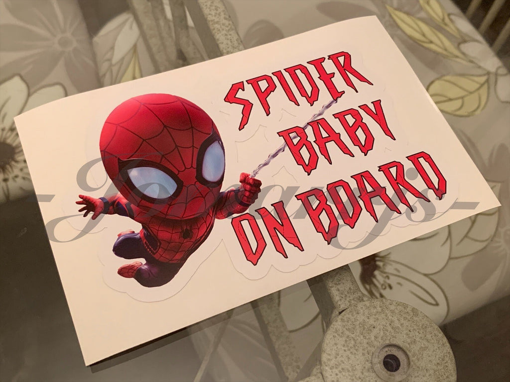 Custom Spiderman Baby (or Kid) on Board Sticker Decal spider Marvel peter parker