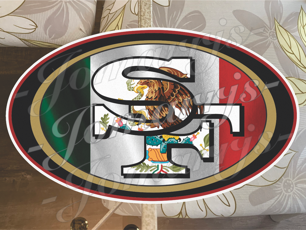 San Francisco 49ers Latino Vibes & Flags Custom Sticker Decal Niner Empire 4-18"