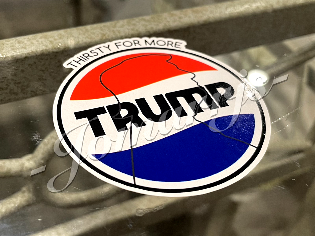 Custom Parody Donald Trump Pepsi Cola Fan funny Sticker Decal MAGA 45 47 vance