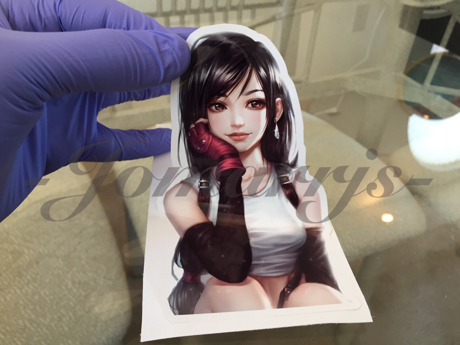 Final Fantasy Gaming Tifa Lockhart "Ponder” Sticker Decals Vinyl ff 7 anime