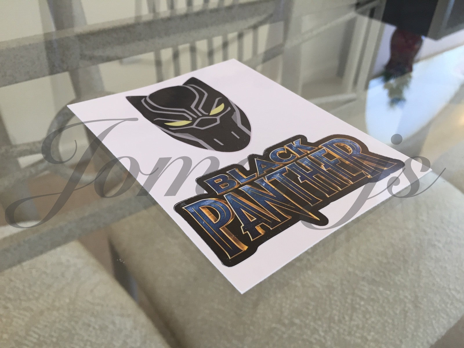 Marvel Black Panther 2-in-1 Mask & Logo Sticker Decal Sign Comic Movie Avengers