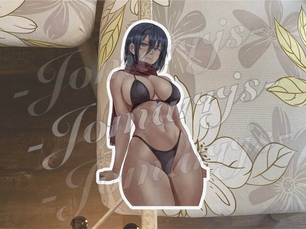 Attack on Titan Anime Mikasa Ackerman Bikini 001 Sticker Decal Vinyl manga waifu