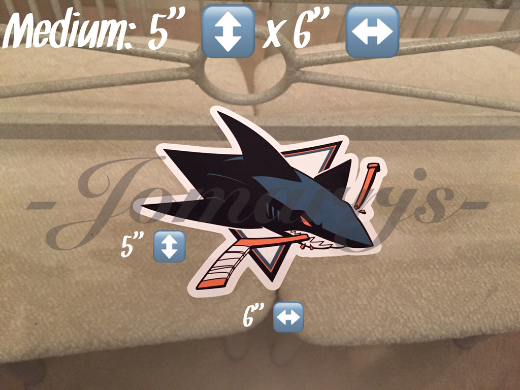 San Jose Sharks Teal Black Sticker Decal Vinyl NHL *3 Sizes!* fear the fin jaws